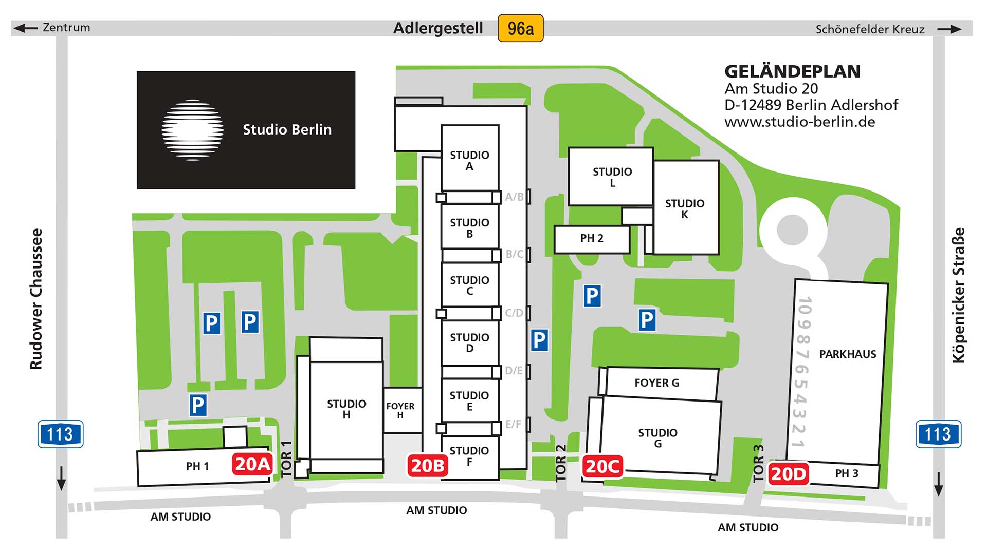 Studio Berlin Geländeplan